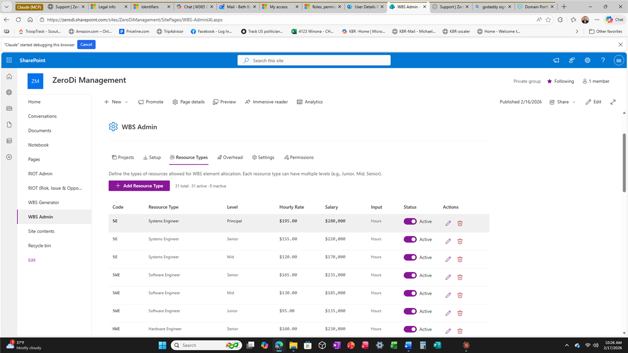 WBS Manager Admin Panel